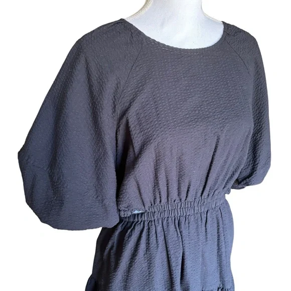 Madewell Seersucker Cut Out Back Dress- Size Large - Picture 4 of 16